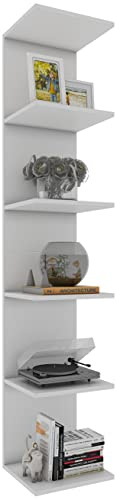 VCM Wandregal 35x30x180 cm 5 Fächer Holzwerkstoff Bücher | Offenes Wandregal für Bücher und Deko - Wohnzimmer oder Büro - für Bücherliebhaber und Sammler - Holzwerkstoff