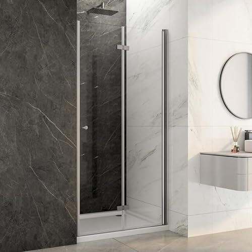 Duschtür für Nische 120x185cm Falttür Duschabtrennung Nischentür, Goezes Glastür Dusche in Nische Glas Duschtüren Faltbar Duschwand, Duschkabine aus 6mm ESG Sicherheitsglas