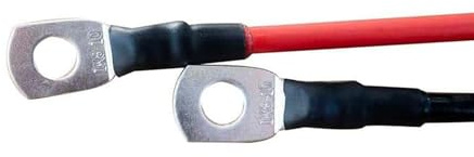 Offgridtec 2m Batteriekabel 10mm² M8 Terminal Zu Schraubklemmenanschluss, Öl-, Kälte- & UV-beständig, Flammwidrig, Für Geräte Mit M8 Schraubklemmenanschluss, Hohe Belastbarkeit, Rot/Schwarz | Résistant à l'huile, au froid et aux UV, pour appareils avec borne à vis M8, régulateur de charge, onduleur et chargeurs de