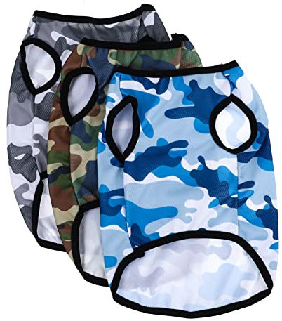 Angoily Haustierkleidung Hundeweste Camouflage Welpenweste Für Hunde Atmungsaktive Hundebekleidung Zufällige Farbe