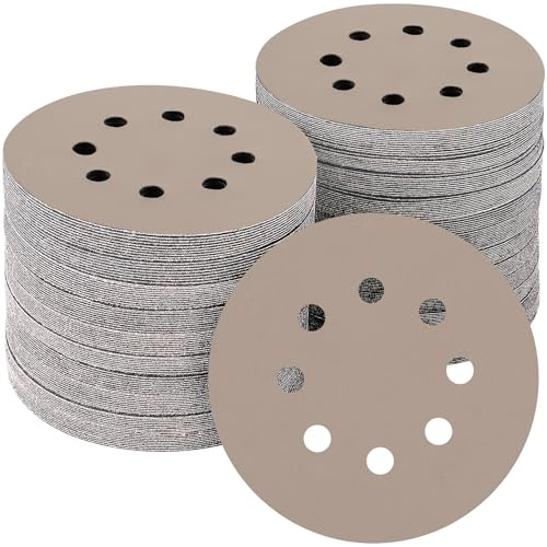 POTUINOM 50PCS 5 inch Silicon Carbide Sanding Discs 3000 Grit, Wet Dry Orbital 5 Sander Hook and Loop Sandpaper Disc Ultra Fine Grit, Best for Metal,Automotive Precision Polishing