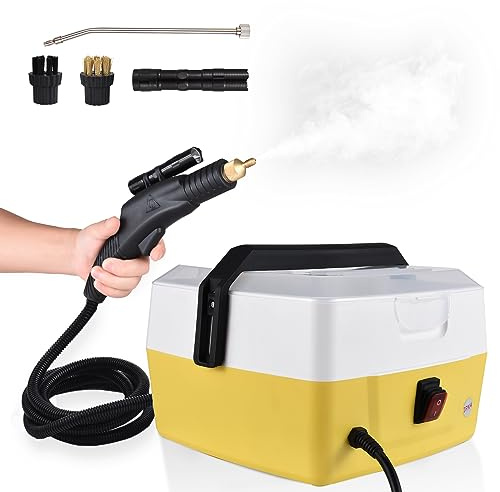 Mingzhe 1800W Handheld Steam Cleaners for Home Use 4L Capacity High Temperature Fast Heating 5 Bar High Pressure Steamer Cleaner with Voice Prompt for Car Kitchen Air Conditioner Washing Machine