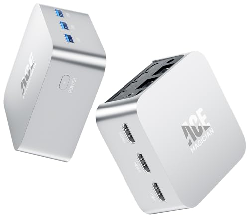 ACEMAGICIAN V1 Mini PC, Ιntel Alder Lake-N97(hasta 3,6 GHz), 16GB DDR4 256GB M.2 2280 SSD, Mini Ordenador De Sobremesa Doble Ethernet,4K UHD,para Negocios Oficina en Casa