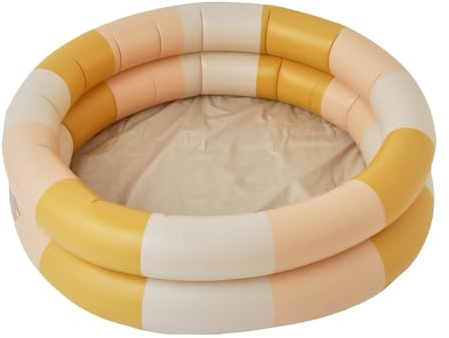 Srliya Aufblasbares Schwimmbad Vintage Aufblasbares Kinderbecken(große Größe-146CM) Familie Niedlicher Stil Verdickter Pool Innen- und Außenbereich Auslaufsicheres PVC-Schwimmbecken (Gelb)