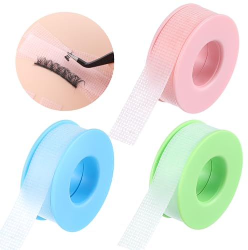 Gjinxi 3 Rollen Wimpern Extensions Tape Wimpernband 0,5zollx11ft Wimpernverlängerung Band Wimpern Isolations Klebeband Mikroporenband Wimpern Bänder Lash Extension Micropore Tape Wimpernlifting Kleber