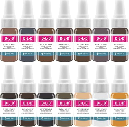 DLD TattooPigment Kit Augenbraue Tattoo Lippe Tattoo Flüssigkeit Langanhaltende schnelle Farbe Schönheit Körper Körperpflege Make-up Werkzeuge Dynamische Tattoo Tinte14Flaschen Basis Tattoo Farbe Kit.