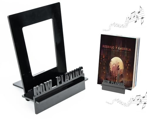 xtemtoamz Schallplattenständer Schallplatten Aufbewahrung, Acryl Vinyl Halter Display Schallplattenhalte, Schallplatten Halter für Vinyl Album, Fotos, Bücher Display und Lagerung, Schwarz