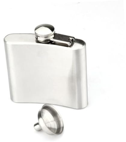 OFFSCH 5oz Fiaschetta in Acciaio Inossidabile Con Imbuto Mini in Acciaio Alimentare Portatile Antigoccia Per Whisky e Vodka Da Uomo Tascabile e Resistente Argento