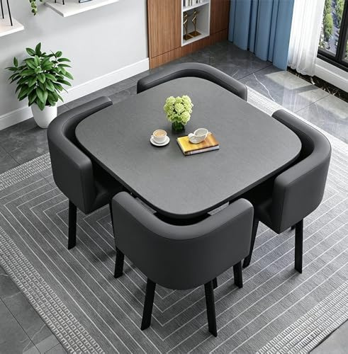 AMZSEW Dining table with 8 chairs dining room set, dining chairs and rectangular kitchen table dining set seating group for living room kitchen office (180cm dining table 8 chairs) (80CMGRAY)