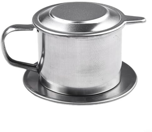 MeevrgR Cafetera vietnamita de acero inoxidable con filtro de goteo lento, capacidad de 50 ml/100 ml, gotero incluye tapa, bandeja, filtro
