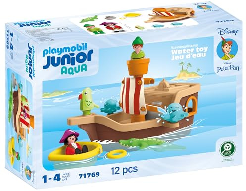Playmobil Junior & Disney | Le Bateau Pirate de Peter Pan | Jouet Durable dès 1 an | Cadeau pour Tout-Petits | Stimule la motricité et Le Jeu de rôle | 71769