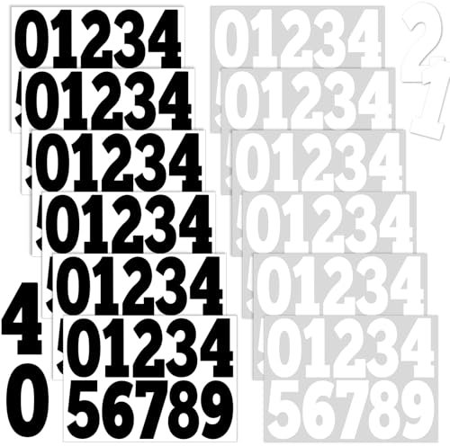 12 Blätter Zahlen Aufkleber Sticker Groß 10 cm Klebezahlen Wetterfest Schwarze Selbstklebende Wasserdicht Hausnummer Aufkleber Zahlenaufkleber Nummernaufkleber für Postfach Schilder Fenster Haus