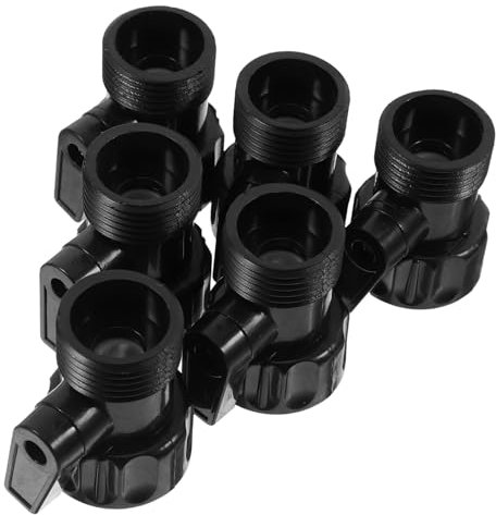 IWOWHERO Absperrventil Für Gartenschläuche 6-teiliges Reparaturset Für Wasserschläuche Flexibler Schlauchanschluss Wasserhahnanschluss Umsteller Für Warmwasserspeicher Schwarz