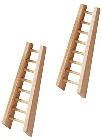 TOYANDONA 2pcs Wooden Ladder Model Delicate Decorative Props for Dollhouse Miniature Garden Landscape Material for Realistic Miniature Scenes