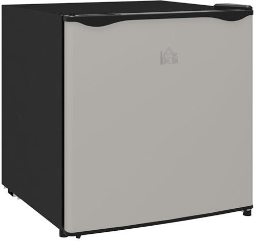 HOMCOM Tabletop Mini Freezer with 35 Litre Capacity, Small Freezer with Reversible Door, Adjustable Temperature and Removable Wire Shelf for Bedrooms, Home Office, Silver Tone