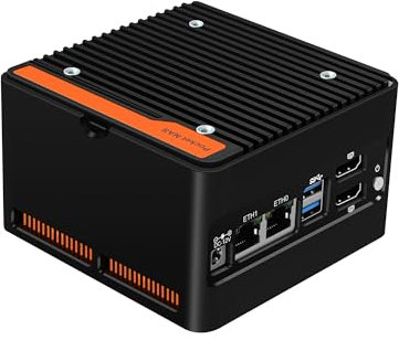 AIOPCWA N150 Mini PC NAS (N100 Upgrade), 4 X M.2 NVMe X86-P6 Mini Desktop Computer con 2 X i226-V 2.5GbE LAN, DDR5 Micro PC Barebone NO RAM/SSD/OS, 2 display, WiFi7/BT5.4 Expandable