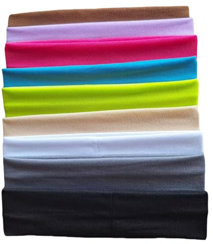 Haarband Damen Stirnband Männer 9 Stück Elastisch rutschfest Kopfband Atmungsaktive Dünn Headband Schmal Baumwolle Hair Band für Unisex Frauen Herren Jungen Mädchen Kinder Joggen Sport Yoga Fitness
