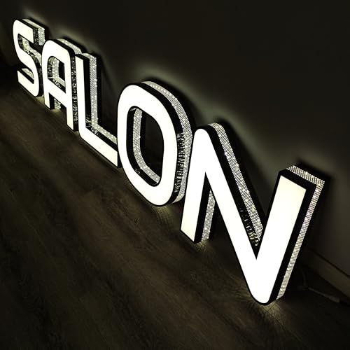 Outdoor Large Lighted Letter 10 to 20 Inch Tall Channel Letters Stainless Steel Lighted Business Signs for Storefront Branding Signage (1 letter or logo)
