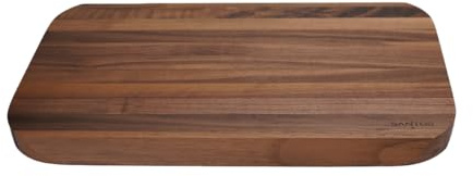 SANTOS Schneidebrett Walnussholz 50x30x3cm – Küchenbrett massiv & antibakteriell – Hackbrett & Servierplatte – edles Holzbrett Made in Italy