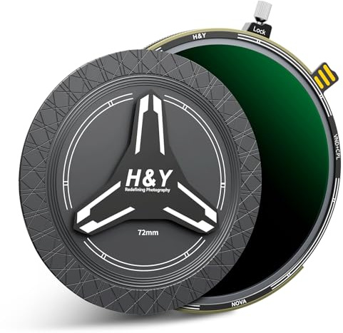 H&Y Filtro magnético Variable ND3-32 + CPL Nova de 72 mm, 2 en 1 VND (1,5-5 Pasos) y Filtro polarizador Circular para cámara, Vidrio óptico alemán HD, nanorrevestimiento Multicapa, NVD-72