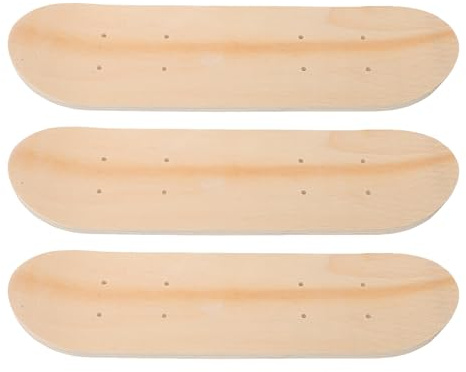 Hemobllo Skateboard Deck 3 Stück 7 Lagiges Ahornholz Doppelseitig Unbemalt 43cm Lackierbares Selbstgemacht Board für Kunst und Handwerk im Innen und Außenbereich