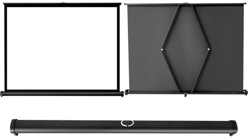Manual Projection Screen, Wall Mountable Roll-Up Screen for Indoor Outdoor Use,