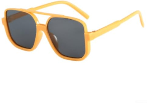 PureBowlic Lunettes de soleil rétro Polygon UV400 pour enfant Monture noire | Les verres UV400 bloquent les rayons nocifs, style polygone rétro, option de monture noire, sans danger pour le jeu quotidien