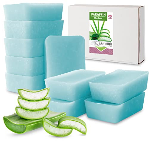Kosmetex Wellness-Paraffinbad Aloe Vera – Paraffin-Entspannungsbad für Hände und Füße – Paraffinwachs – Paraffin-Block für Wachserwärmer (10x 500ml)