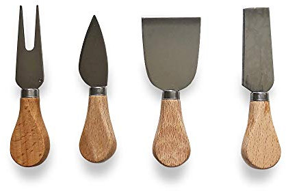 Jean Patrique Cheese Knives Set of 4 | Includes Parmesan, Serving Fork, Hard and Soft Cheese Utensils