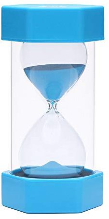 EQLEF Sanduhr zum Kochen Spiele Schule Übung große Größe 16cm, Mode Geschenk Home Office Tisch Sanduhr Dekor Kinder Spielzeug Sanduhr Blau (15 Min)