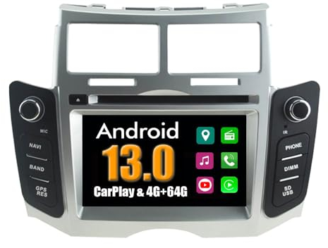 RoverOne Sistema Android Reproductor DVD del Coche para Toyota Yaris 2005-2011 con Multimedia GPS Navegación Radio Bluetooth USB Mirror Link Estéreo