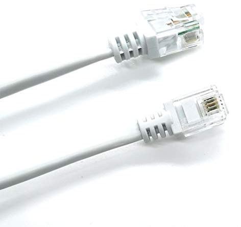 ASNQ ADSL Cable - 3m High Speed Broadband Cable for Landline Telephone Router Modem to RJ11 Phone Socket or Microfilter - White