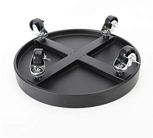 MESURE Pflanzenroller Rund Metall,Blumenroller Für Den Innenbereich, Indoor Outdoor Rolling Blumentopf Tablett Untersetzer, Hochleistungsrunde Blumentopf Mover Auf Rädern (Color : Black, Size : 35cm)