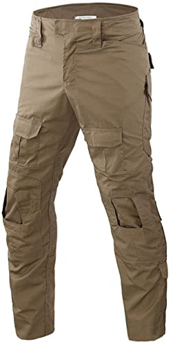 Czen Pantaloni da Paintball da uomo Pantaloni da combattimento Pantaloni tattici BDU Uniforme militare Pantaloni softair da caccia (KHAKI,L)