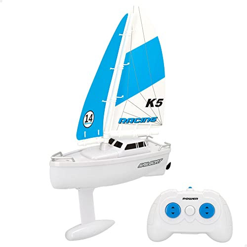 COLORBABY 49524 - Barca a vela telecomandata giocattolo, CB Toys, Barca con telecomando, Giochi d'acqua per bambini, Giocattoli radiocomandati, 4 funzioni, Per bambini dai 4 anni, Regali per bambini