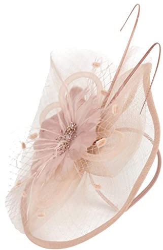 TIMIYUYU Damen Fascinator Hut Blume Mesh Bänder Hochzeit Tea Party Hüte mit Federn Schleier Stirnband Clip Headwear 20er Jahre Feder Haarschmuck Kopfbedeckung für Mädchen und Damen