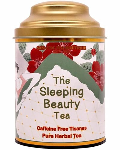 Sancha Tea Boutique, thé de la Belle au bois dormant, tisane sans caféine, vraie vanille, fleurs de lavande, pétales de rose et thé de camomille, meilleur thé de nuit
