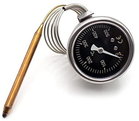 Pizzaofen Temperaturanzeige Zeiger Metallplattenthermometer Hochtemperaturbeständiger Edelstahl 304