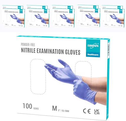 EUROPAPA 1000x Nitrilhandschuhe Einweghandschuhe puderfrei Untersuchungshandschuhe EN455 EN374 latexfrei Einmalhandschuhe Handschuhe in Gr. S, M, L & XL verfügbar (Lila, M)