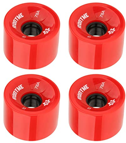 harayaa Skating Rollen 70 Mm Longboard Rollen Cruiser Rollen Street, 4er Set, rot