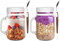 porlik Juego de 2 vasos de yogur Overnight Oats, 450 ml, tarros de Mason Jars con tapa para, Cereal On The Go Container, vaso de yogur para llevar con cuchara, vaso de cereales de cristal para llevar