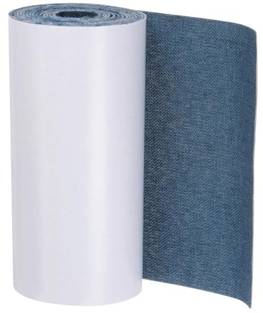 QUARKZMAN Parches de Reparación de Lino Cinta Autoadhesiva de 3,9 x 63 Parches de Tela de Lino Fino para Sofá Tapicería de Muebles Ropa de Sofá Azul Oscuro