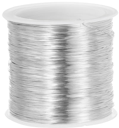 PATIKIL 28 Gauge Jewelry Wire, 328 Feet/100M Pure Copper Jewelry Beading Wire Soft Metal Plant Stem Ties for Jewelry Craft, Silver Tone (0.012)