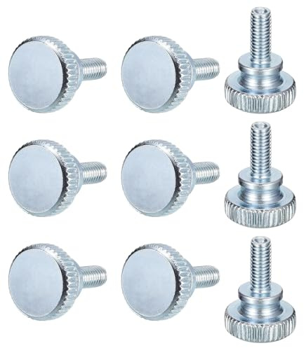 Tornillos de pulgar M5 x 12 mm con cabeza moleteada plana totalmente roscada, tornillos de pulgar, tornillos de agarre moleteados, 15 unidades