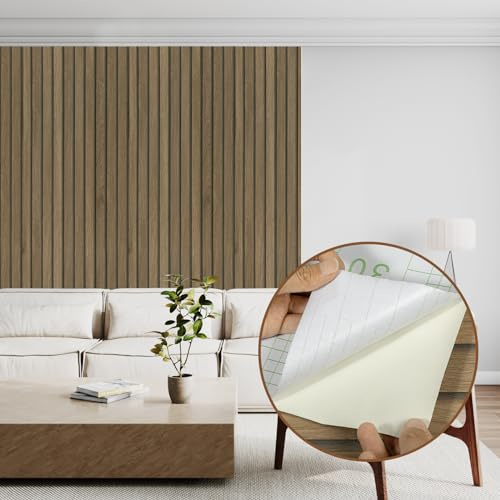 Abyssaly Light Brown Vinyl Wrap Sticky Back Plastic Roll for Furniture | 90 X 300cm Wood Effect Self Adhesive Wallpaper, Removable Peel and Stick Wallpaper, Covering Film for Kitchen Desk Wall