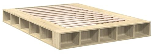 vidaXL Bed Frame without Mattress Sonoma Oak 150x200 cm King Size