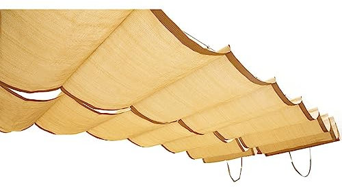 Sonnenschutz terrasse,beschattung für terrassenüberdachung,sonnenrollo terrassenüberdachung,Mit Montagezubehör wie Drahtseilen, geeignet für Balkone, Terrassen, Wintergärten(Color:Beige,Size:0.9*3.2)