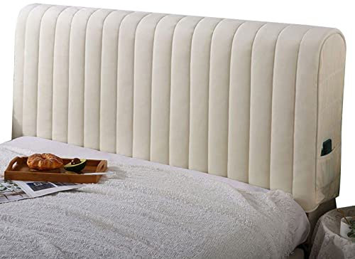 Generisch Bett kopfteil bezug Dicker Bettkopfteilbezug Doppel- Einzel- und Kingsize-Bett gesteppter Kopfteilbezug aus Baumwolle mit Milchsamt Schutzbezug aus Holz und LederBlue-150cm/59in