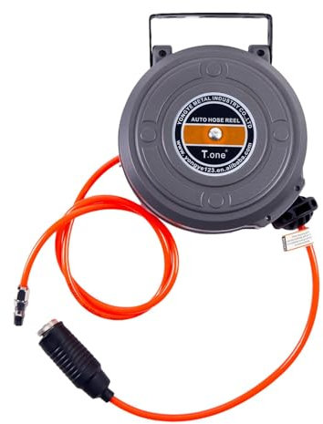 Avvolgitubo da giardino retrattile – Tubi per irrigazione a parete, avvolgitubo automatico Hoselink | Avvolgitubo montato a parete, robusto avvolgitubo per acqua per esterni