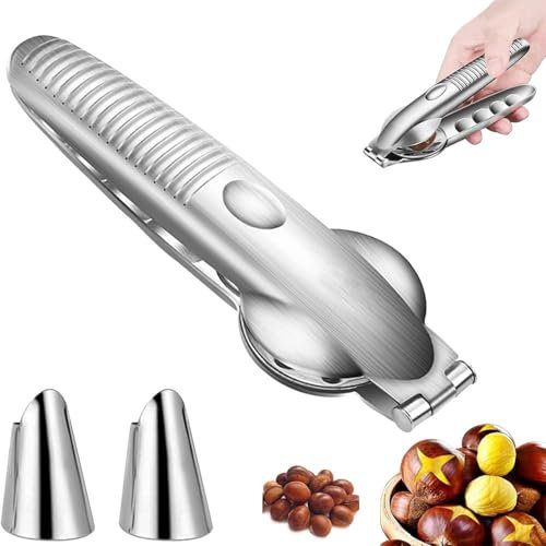 Edelstahl Maroni Schneider, Kastanien Schneider, Nussknacker Kastanien Clip, Maronizange,Kastanienöffner aus Edelstahl für Walnüsse, Kastanien, Nüsse (1Pcs)